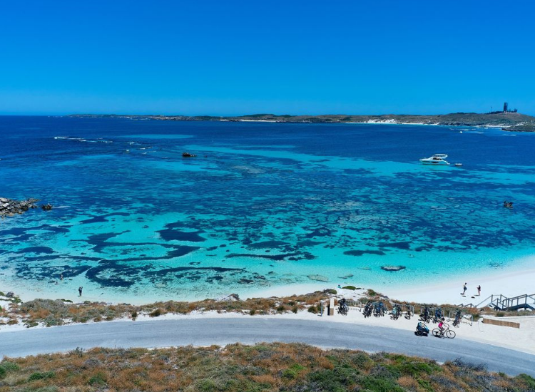 Bãi biển đảo Rottnest Úc với nước biển xanh ngọc tuyệt đẹp